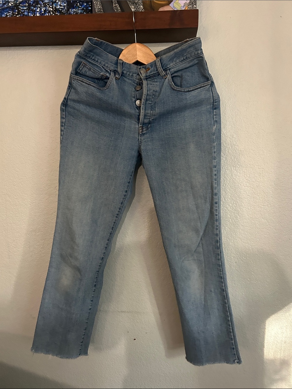 Brandy Melville Light/Medium Wash Straight Jeans Italy Size 40